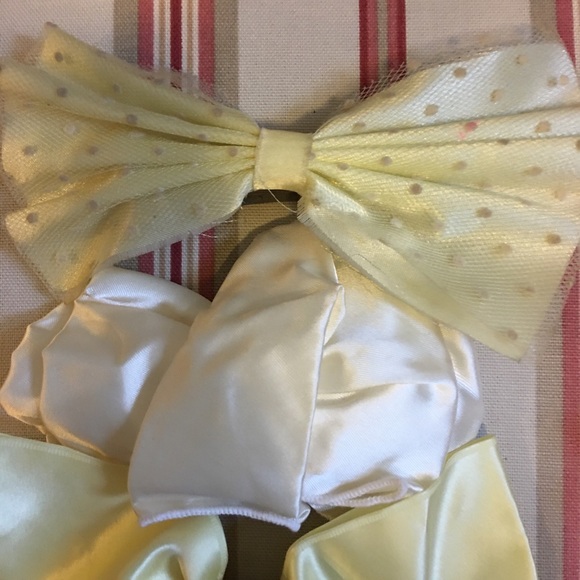 8 bow hair clips black rainbow green yellow white - Picture 6 of 6